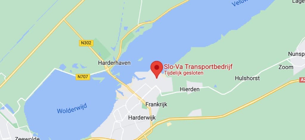 Kaart met locatie Slo-Va Tranport, Van Leeuwenhoekstraat 15, Harderwijk